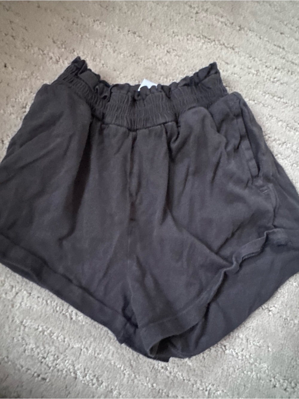 Girls' Black Elastic-Waist Casual Shorts